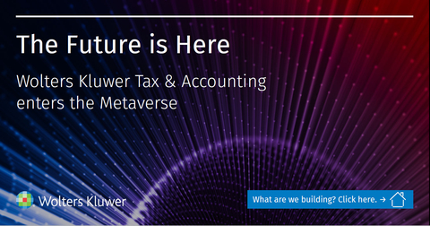 The Future is Here: Wolters Kluwer Tax & Accounting enters the Metaverse. (Graphic: Business Wire)