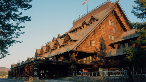 Nominee Finalist Old Faithful Inn (1904) Yellowstone National Park, Wyoming. Credit: Historic Hotels of America and Old Faithful Inn.
