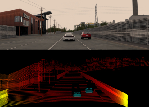 Simulated Aeva 4D LiDAR point cloud with instant velocity data in NVIDIA DRIVE Sim (Graphic: Business Wire)