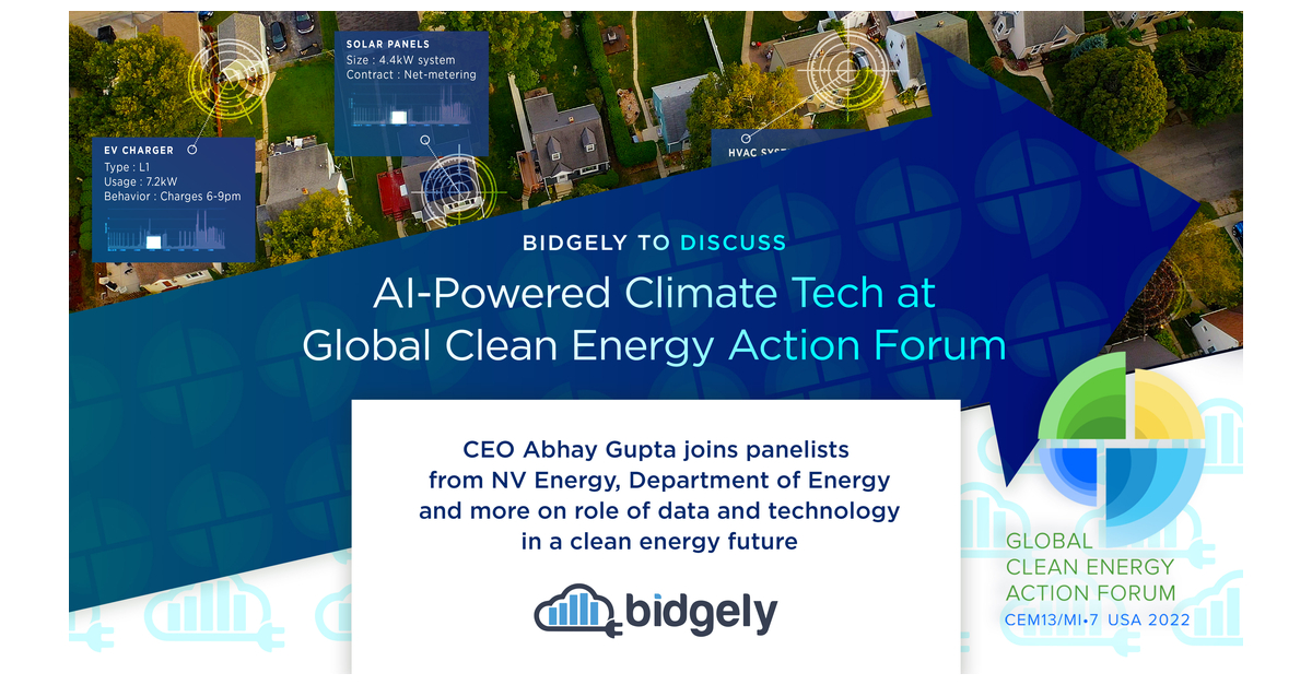 Bidgely to Discuss AI-Powered Climate Tech at Global Clean Energy Action Forum
