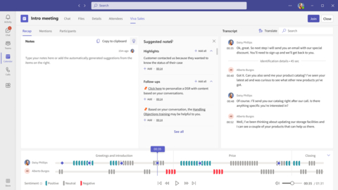 During a customer meeting, Viva Sales will provide content and training recommendations based on the engagement powered by Seismic. (Photo: Business Wire)