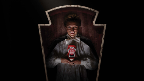 HEINZ’s Tomato Blood is returning to shelves nationwide, looking to turn vampires into Tomato Blood eaters with the help of vegetarian vampire, Toby. (Photo: Business Wire)