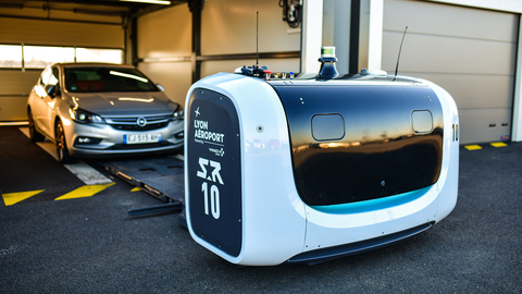 original All-electric, autonomous parking valet robot "Stan" by Stanley Robotics, equipped Velodyne Lidar's Puck sensor (Photo: Stanley Robotics)