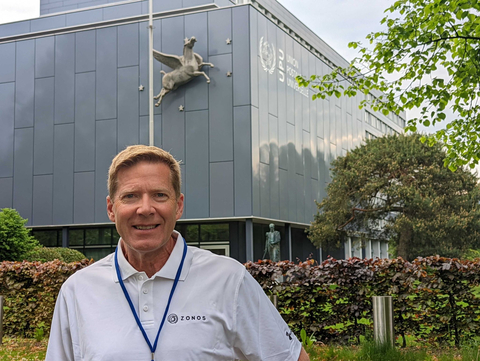 Strategic Partner Manager, Kermit McKinney, in front of the UPU headquarters in Bern, Switzerland (Photo: Business Wire)