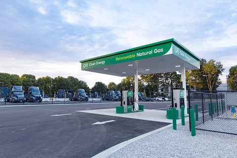 Clean Energy's new station in Groveport, OH will provide renewable natural gas, a fuel produced from organic waste, to Amazon trucks and other fleets. (Photo: Business Wire)
