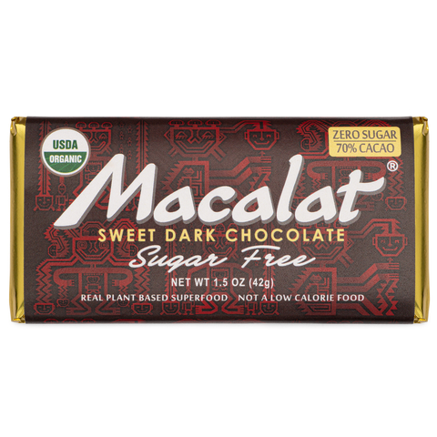 Macalat – The World’s First SWEET DARK CHOCOLATE Sugar-Free. Certified Organic. Vegan. Zero Net Carbs. Keto. Paleo. Soy Free. 70% Cacao. Bitter Free. How is that possible? Macalat is a first-of-its-kind, sweet, velvety smooth 70% couverture dark chocolate. Organic Heirloom Peruvian Cacao formulated with other superfood inclusions: Maca, Lucuma, Vanilla, Monk Fruit, and Cinnamon, which result in Macalat’s gentle caramel-like sweetness. The final touch is a marvelous mushroom extract that assures a smooth sweet finish, without the least bit of bitter. The Chocolate Wizardry is self-evident as Macalat melts and swirls in your mouth, releasing and revealing a symphony of chocolate flavor in all its super goodness. Made without Coconut Sugar. (Photo: Business Wire)