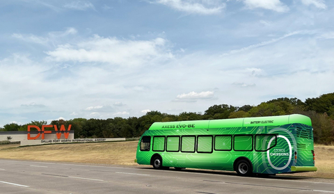 Four ENC Axess EVO-BE Battery Electric Buses will arrive at Dallas Fort Worth in 2023. DFW, one of the largest airports in the world, is the first carbon neutral airport in North America. This new fleet of ENC buses is part of the airport’s ongoing efforts to maintain this status. (Photo: Business Wire)
