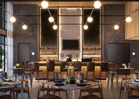 original Conceptual rendering of a bar at a Vero Sade property. Vero Sade is a vertically integrated lifestyle development firm that creates experiential, design and wellness-focused environments that foster individuality and community. (Photo: Business Wire)