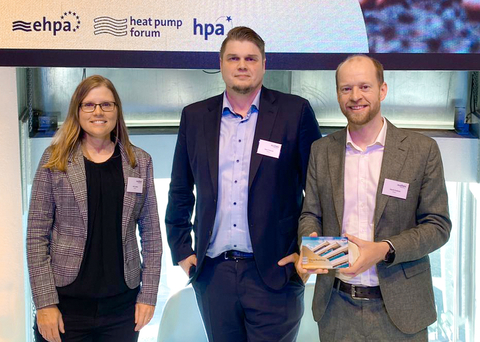Sales Manager Heli Liedes, Sales, Marketing Director Sami Pekkola and Chief Business Officer Martti Kukkola received the award in Brussels on Wednesday. (Photo: Business Wire)
