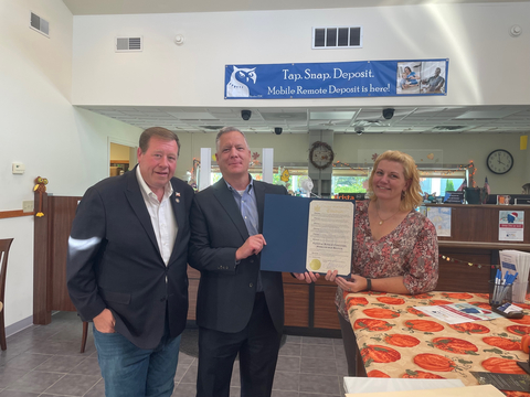 Pictured from left to right is NYS Assemblyman Chris Tague, NBC CEO John Balli, and NBC Middleburgh Branch Manager Heather Kelly (Photo: Business Wire)