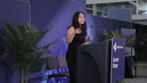 Erika Cheung, CEO and founder of Ethics in Entrepreneurship, at BIOMEDevice Boston. (Photo: Business Wire)