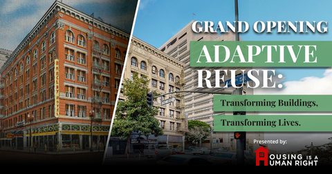 original Housing Is A Human Right, Key community members to gather and showcase affordable housing solutions through adaptive reuse model exhibit (Graphic: Business Wire)