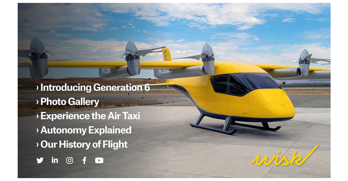 Wisk Aero Unveils Its 6th Generation Air Taxi, Says Is the Most