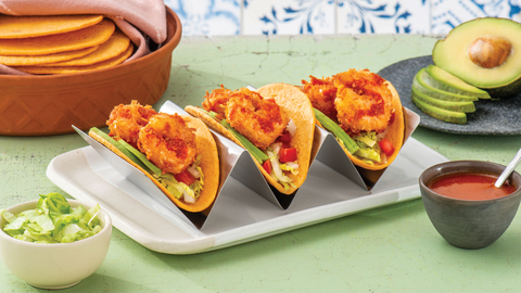 Low Carb Coconut Shrimp Tacos, made using Guerrero Zero Net Carb Chipotle Tortillas (Photo: Business Wire)