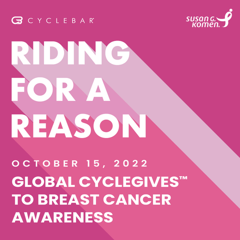 CycleBar is hosting global CycleGives rides on Saturday, October 15, 2022 in support of Breast Cancer Awareness. (Graphic: Business Wire)
