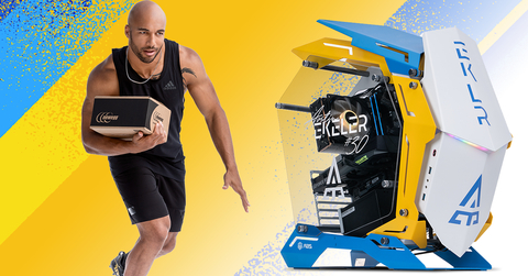 Austin Ekeler, running back for the Los Angeles Chargers, is endorsing Newegg during the 2022-23 NFL season. Newegg is releasing the EKLR, the limited edition signature gaming PC of Austin Ekeler. (Photo: Newegg)