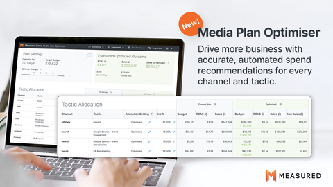 Media Plan Optimiser from Measured saves time and reduces guesswork with accurate, automated spend recommendations for every advertising channel and tactic. (Graphic: Business Wire)