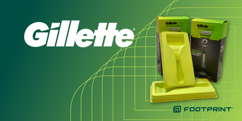 Footprint develops custom plant-based fiber tray to package the GilletteLabs Razor with Exfoliating Bar, making Gillette the first brand to implement Footprint’s new color-based molded fiber in its packaging. (Graphic: Business Wire)