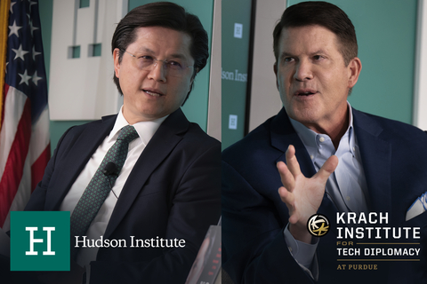 Keith Krach, former Under Secretary of State, and Chairman of the Krach Institute for Tech Diplomacy at Purdue in conversation with Hudson Institute Senior Fellow Nury Turkel (Photo: Business Wire)