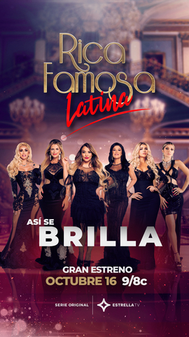 Rica Famosa Latina season six on EstrellaTV, premiering Sunday, October 16 at 9 p.m./8 p.m.CT. (Graphic: Business Wire)