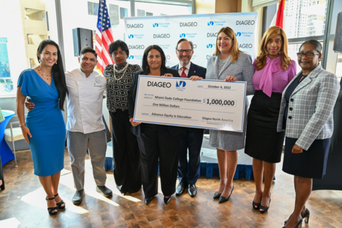 Diageo North America partners with Miami Dade College committing $1M to fund a permanent endowment. (Photo: Business Wire)