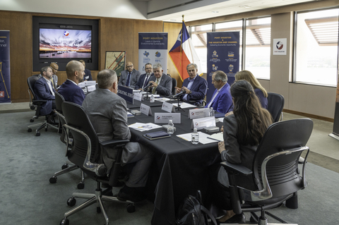 original On Tuesday, Texas Governor Greg Abbott (center) at Port Houston offices in a roundtable discussion with Port Houston Chairman Ric Campo (blue sport coat), Executive Director Roger Guenther (on the right of Gov. Abbott), and Houston Ship Channel leaders representing energy and petrochemical industries. (Photo: Business Wire)