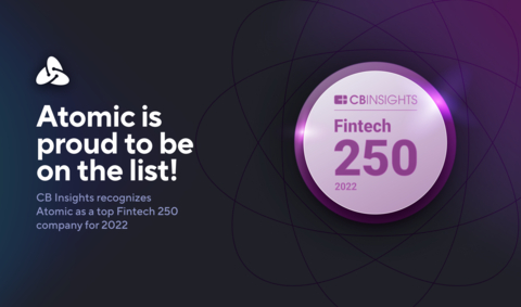 CB Insights recognizes Atomic as a top Fintech 250 company for 2022 (Graphic: Business Wire)