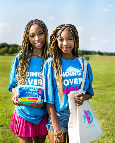 Always' Period Heroes Brooke and Breanna Bennett, Founders of Women in Training, Inc. in Alabama receive the donation of Always pads to distribute to their local community to help #EndPeriodPoverty (Photo: Cierra Brinson)
