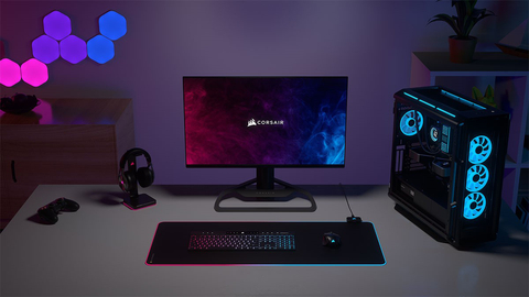 Whether you’re lighting a top-tier gaming battlestation or a spectacular studio space, you can set the right mood with Nanoleaf products via CORSAIR’s iCUE to produce the ultimate RGB setup. (Photo: Business Wire)