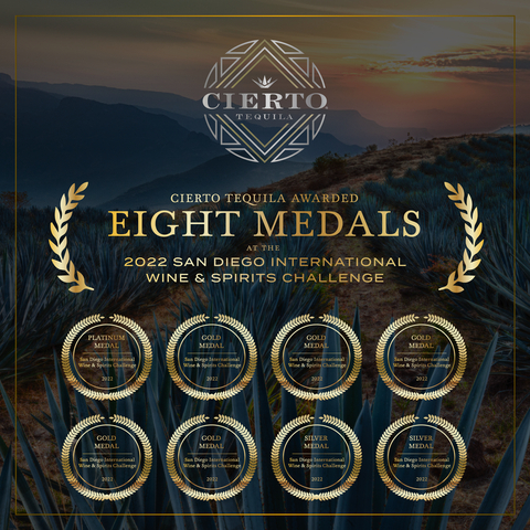 Cierto Tequila Awarded Eight Medals at the 2022 San Diego International Wine & Spirits Challenge (Graphic: Business Wire)