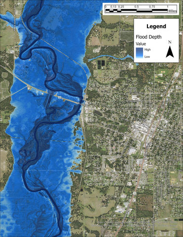 original Figure 1: Flood Extent of the Peace River in Arcadia, Florida After Hurricane Ian. (Graphic: Business Wire)