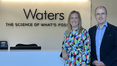 From l to r, Leanne Davey, Waters Corp. Senior Director of Clinical Assay Development and Liam Hore, Waters Corp., Wexford General Manager. They are leading Waters' €6 million R&D Center expansion at the company's 160,000 square-foot facility in Wexford, Ireland. (Photo: Business Wire)