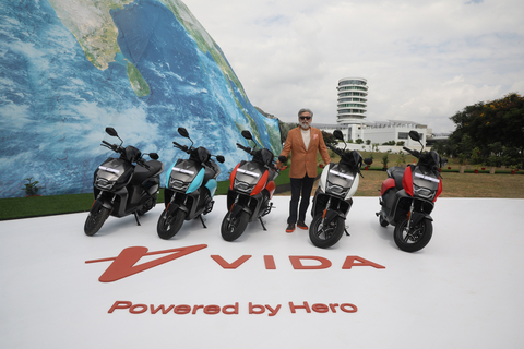 Dr Pawan Munjal, Chairman & CEO, Hero MotoCorp launches Vida V1, powered by Hero, at Centre of Innovation and Technology, Jaipur, Rajasthan (Photo: Business Wire)