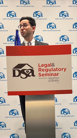 Federal Trade Commission (FTC) Bureau of Consumer Protection Director, Samuel Levine, speaking at the DSA Legal & Regulatory Seminar. (Photo: Business Wire)