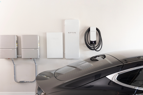 SPAN has started manufacturing and shipping to customers the SPAN Drive electric vehicle (EV) charging station, which connects to the SPAN Panel and integrates intelligently with the rest of the home energy system. (photo credit: SPAN)