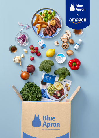 A selection of Blue Apron meal kits are now available to purchase without a subscription on the U.S. Amazon store. (Photo: Business Wire)