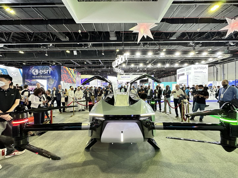 XPENG X2 flying car exhibited at GITEX Global (Photo: Business Wire)