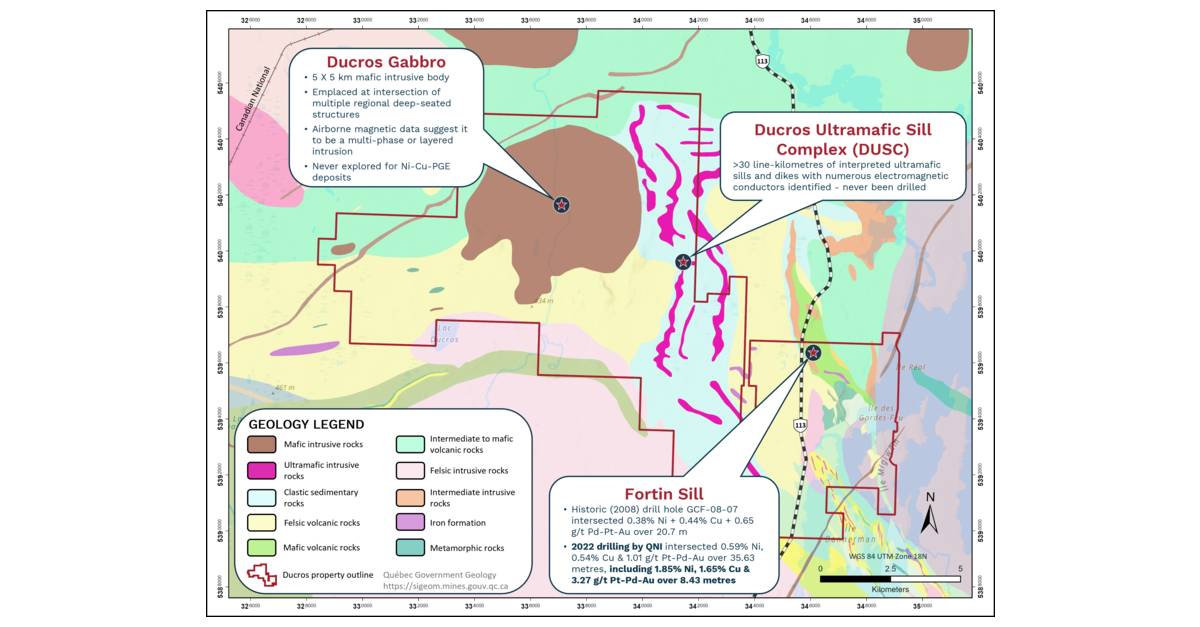 Québec Nickel Corp. Adds Third Drill at Its Ducros Ni-Cu-PGE Project ...