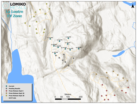 original Figure 1 : Emplacement des trous de forage de la zone VE (Photo: Business Wire)