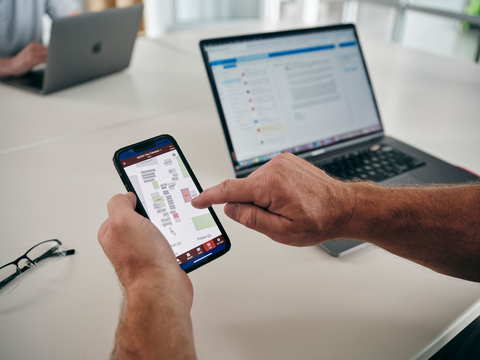 original The AEGIX AIM platform includes a user-friendly push-button application to manage emergencies from a desktop, laptop or smartphone. The system allows individuals to notify others of an emergency with a touch of a button. Key law enforcement and other first responders can see the layout of a building, such as a school, for example, and instantly have room-by-room situational awareness so they can know exactly what the emergency is and where they need to go, removing guesswork and delays and save precious time. (Photo: Business Wire)