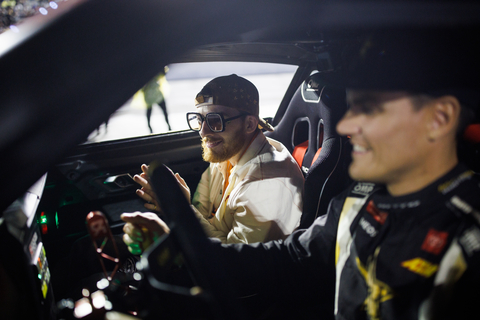 thumbnail Angus Cloud gets his adrenaline fix behind the wheel with Rockstar Energy Drink driver and series champion Fredric Aasbo at the Formula Drift Finals in Irwindale, CA on October 15, 2022. (Photo: Business Wire)
