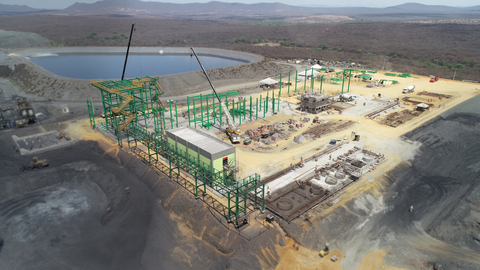 Construction of Largo’s ilmenite concentration plant progressed in Q3 2022, including the building of desliming, flotation, filtration, warehouse and pipe rack structures. (Photo: Business Wire)