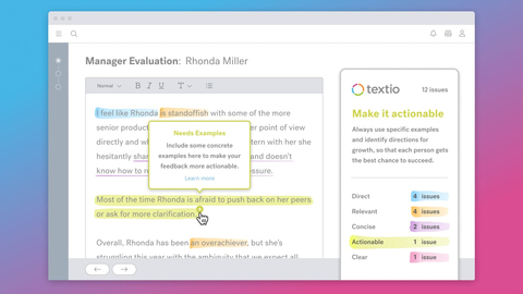 Textio for Performance Feedback (Graphic: Business Wire)