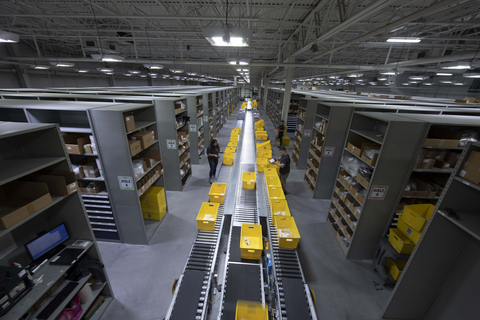 The automated conveyer system at Textron Aviation's Wichita parts distribution facility. (Photo: Business Wire)