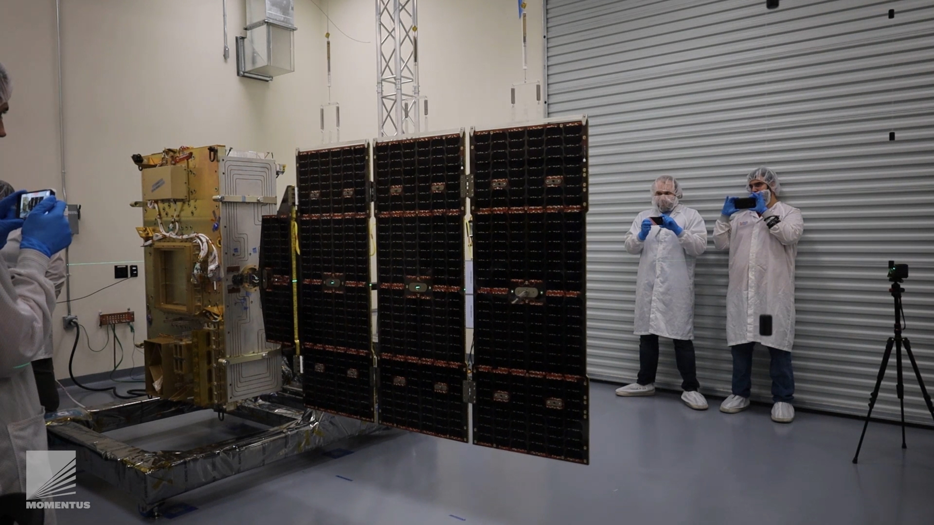 Momentus conducts a solar array deployment test ahead of its December mission.