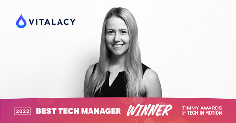 Vitalacy's Haley Dukelow. Southern California's Best Tech Manager Winner, 2022 Timmy Awards by Tech In Motion (Photo: Business Wire)