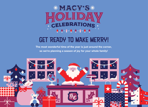 Santa Claus prepares to deliver holiday cheer at select Macy’s stores while beloved holiday traditions return to select cities nationwide, including Macy’s Great Tree displays, animated Holiday Windows and more! (Graphic: Business Wire)
