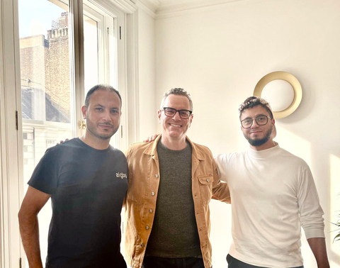 original Algbra Co-Founders Zeiad Idris and Fizel Nejabat with Marqeta CEO and Founder Jason Gardner (Photo: Business Wire)