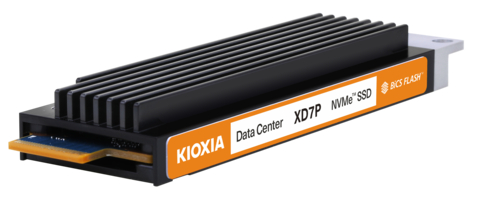 EDSFF E1.Sフォームファクターを採用したハイパースケールデータセンター向けNVMe™ SSD「KIOXIA XD7Pシリーズ」 （写真：ビジネスワイヤ）