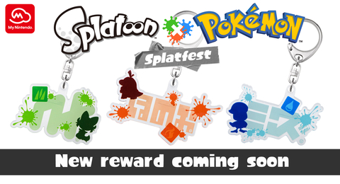 Show some flair for your partner Pokémon team of choice with a Splatoon x Pokémon Splatfest Keychain set reward … coming soon! (Graphic: Business Wire)